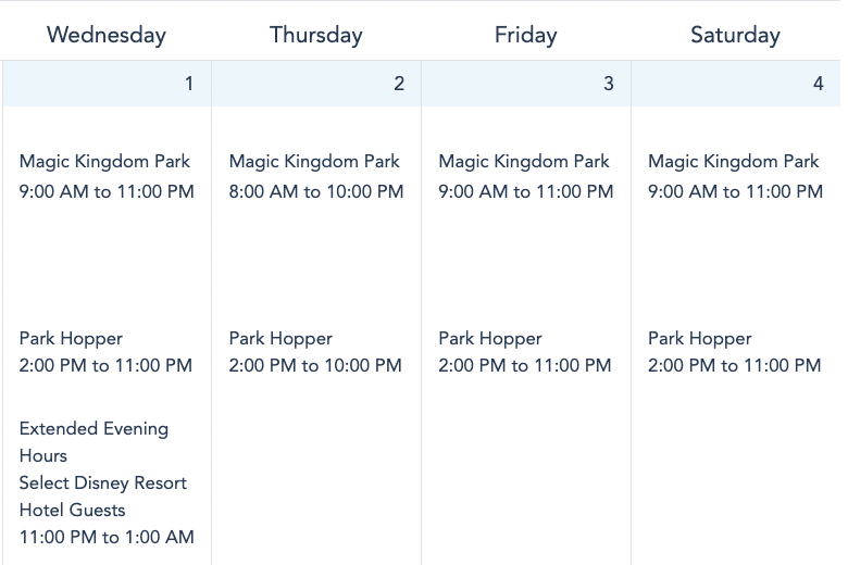 Disney World Announces Park Hours Through February 2023